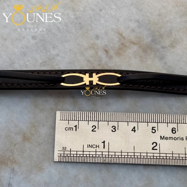 دستبند طلا چرم مردانه L184